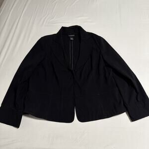 Lane Bryant Blazer Womens 18 Black Long Sleeve Stretch Hook Eye Casual Career